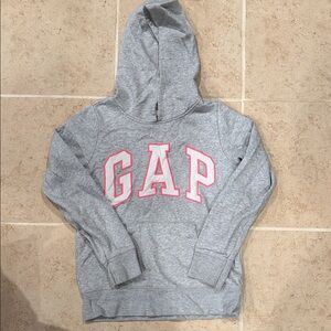 GAP Kids Gray and Pink Logo Hoodie